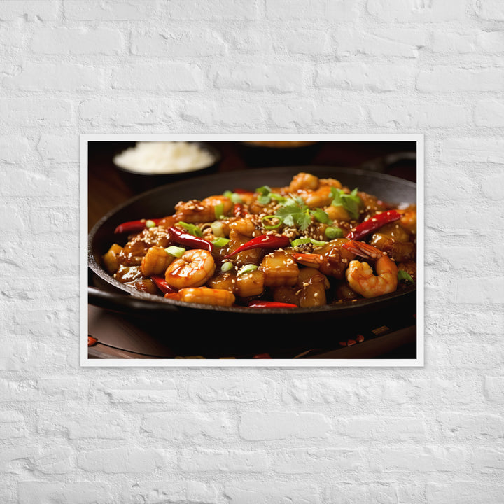 Kung Pao Shrimp Framed poster 🤤 from Yumify.AI