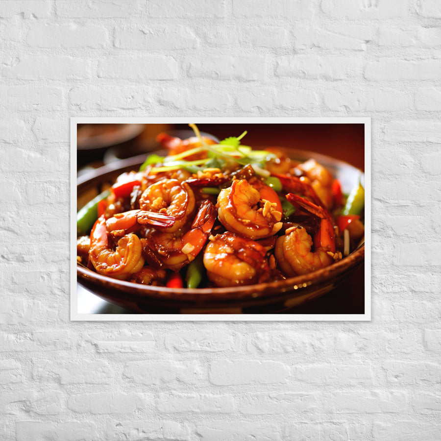 Kung Pao Shrimp Framed poster 🤤 from Yumify.AI