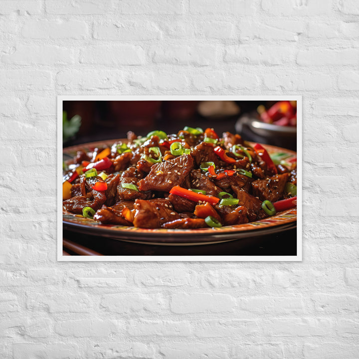 Mongolian Beef Framed poster 🤤 from Yumify.AI