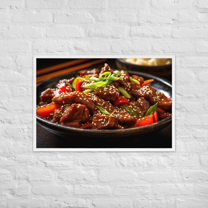 Mongolian Beef Framed poster 🤤 from Yumify.AI