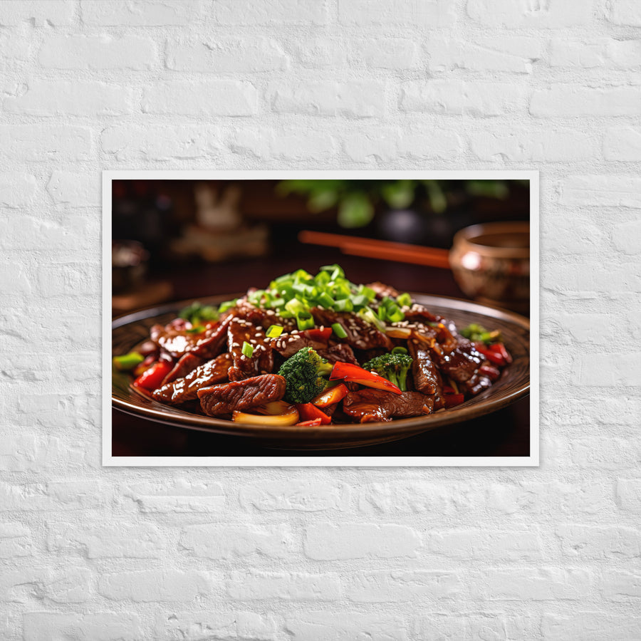 Mongolian Beef Framed poster 🤤 from Yumify.AI