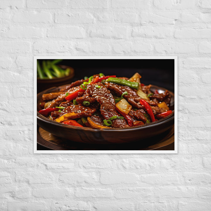 Mongolian Beef Framed poster 🤤 from Yumify.AI