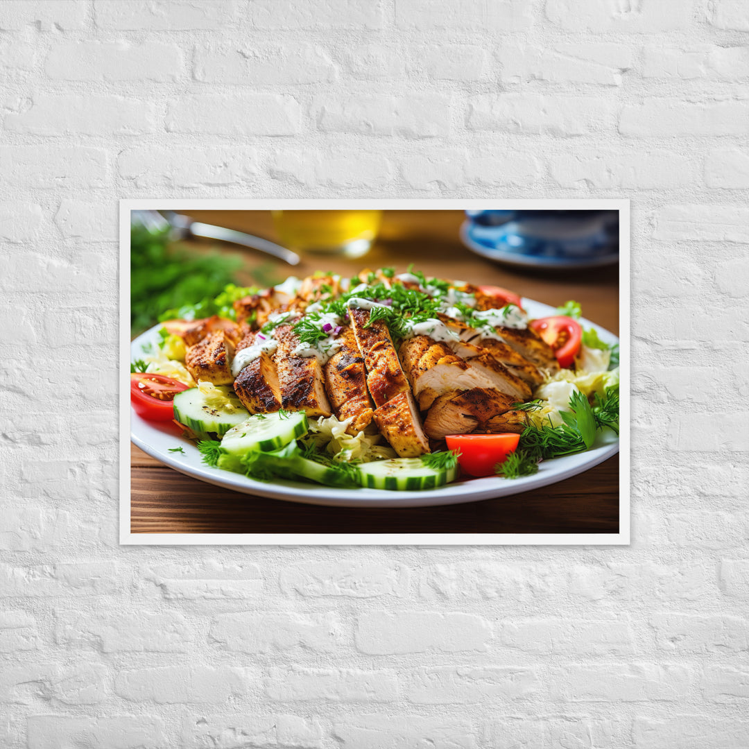 Lebanese Chicken Shawarma Salad Framed poster 🤤 from Yumify.AI