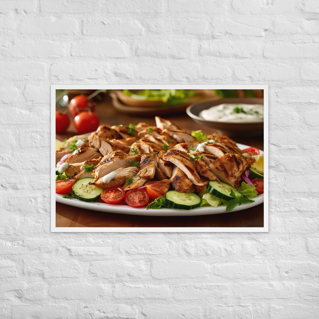 Lebanese Chicken Shawarma Salad Framed poster 🤤 from Yumify.AI