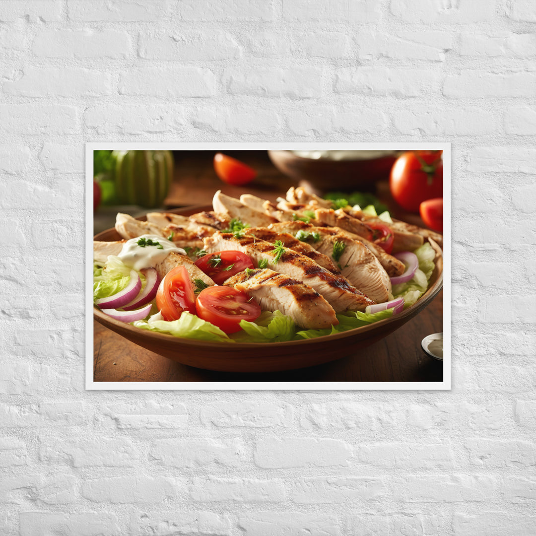 Lebanese Chicken Shawarma Salad Framed poster 🤤 from Yumify.AI