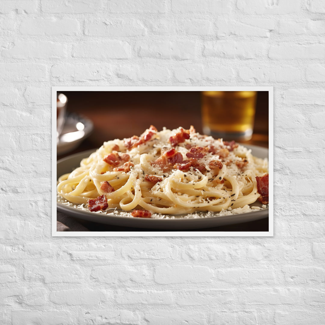 Carbonara Framed poster 🤤 from Yumify.AI