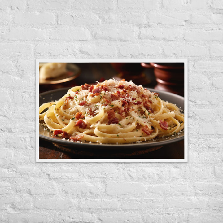 Carbonara Framed poster 🤤 from Yumify.AI