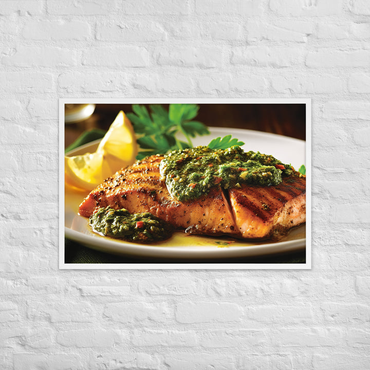 Chermoula Marinated Grilled Fish Framed poster 🤤 from Yumify.AI