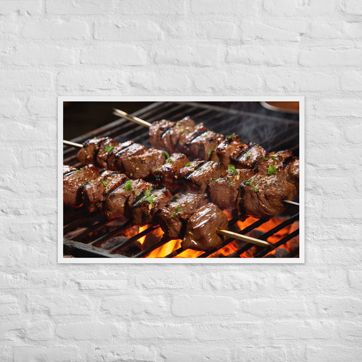 Beef Kebabs Framed poster 🤤 from Yumify.AI