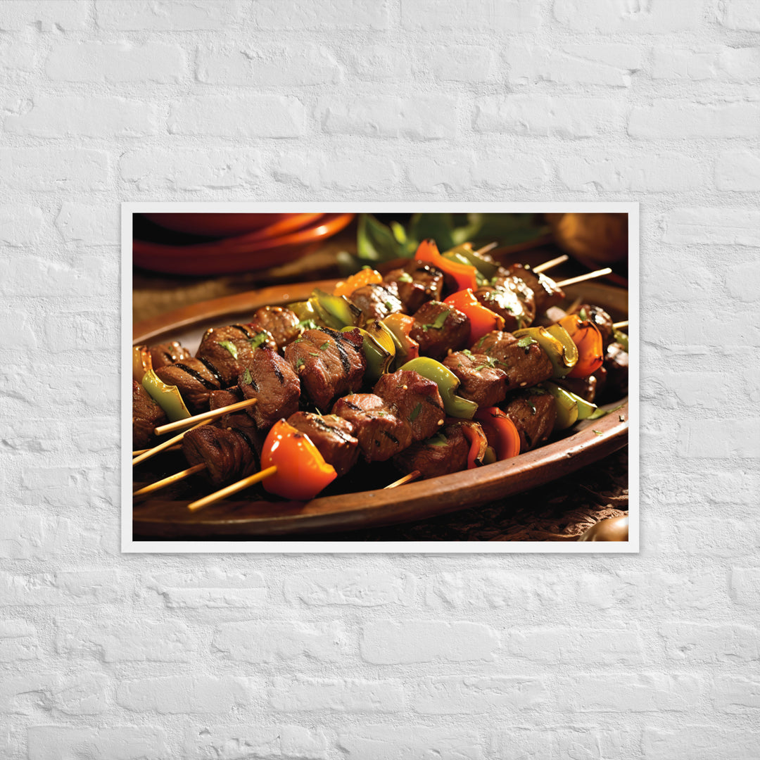 Beef Kebabs Framed poster 🤤 from Yumify.AI