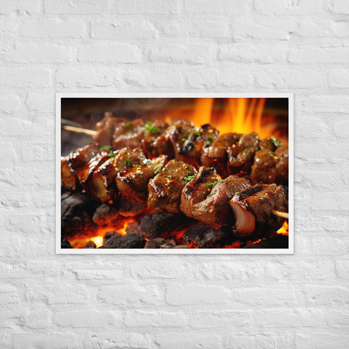 Beef Kebabs Framed poster 🤤 from Yumify.AI