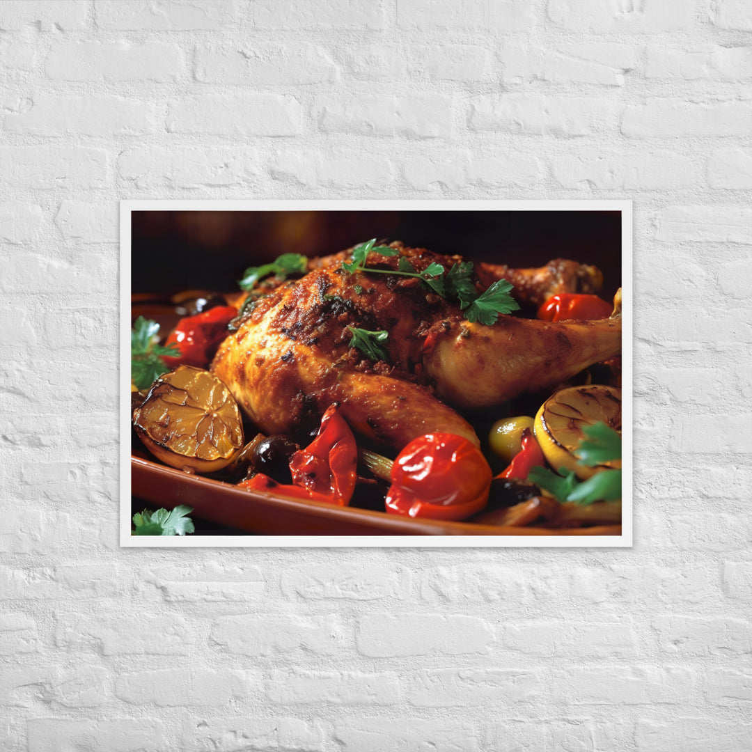 Moroccan Spiced Roasted Chicken Framed poster 🤤 from Yumify.AI