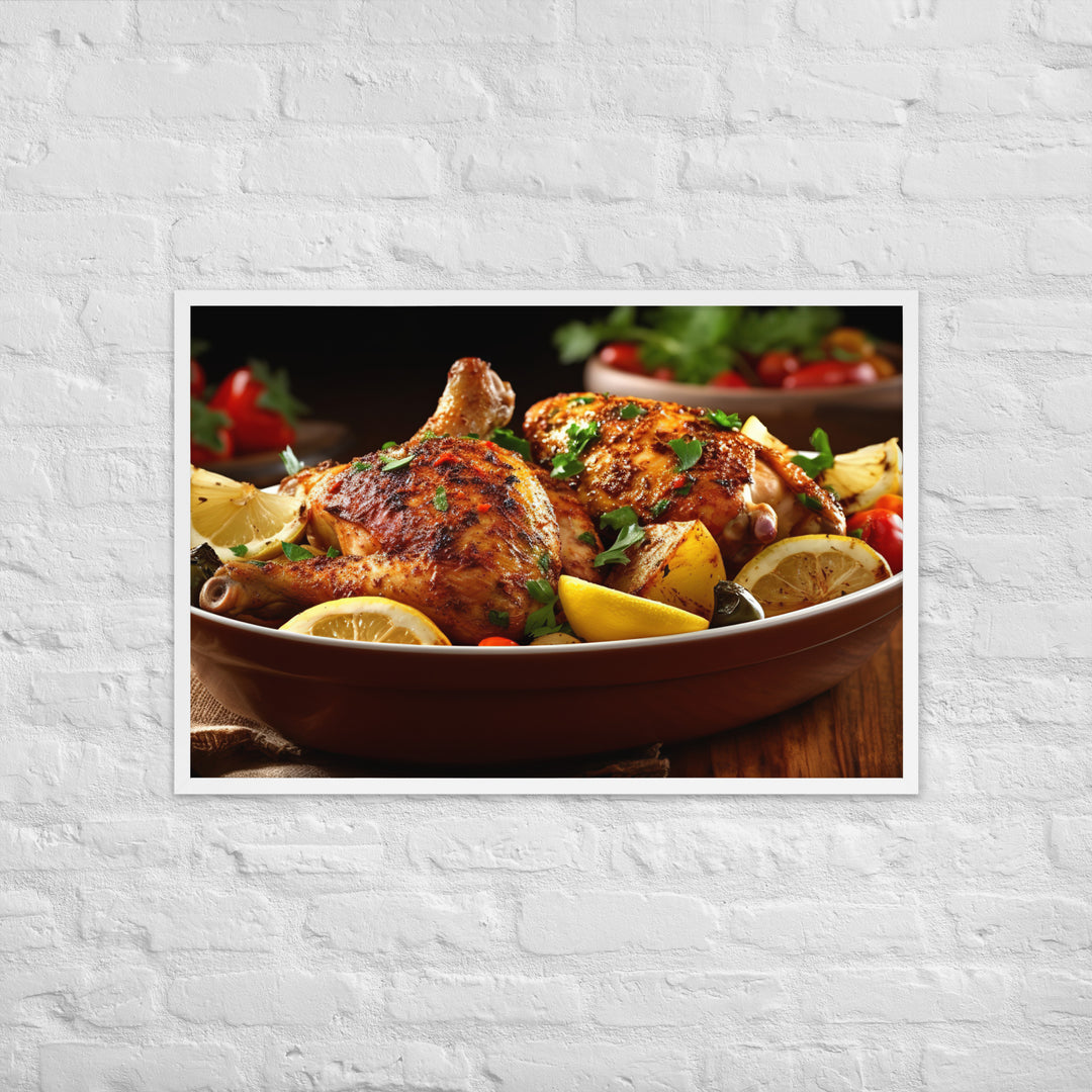 Moroccan Spiced Roasted Chicken Framed poster 🤤 from Yumify.AI