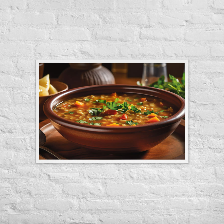 Moroccan Lentil Soup Framed poster 🤤 from Yumify.AI