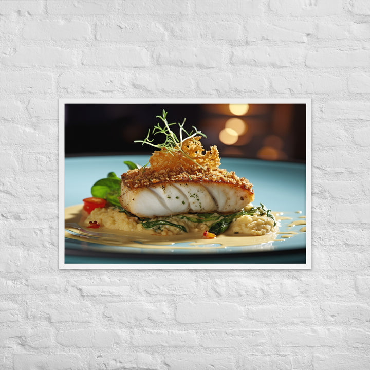 Macadamia Nut Crusted Barramundi Framed poster 🤤 from Yumify.AI