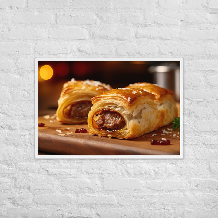 Sausage Roll Framed poster 🤤 from Yumify.AI