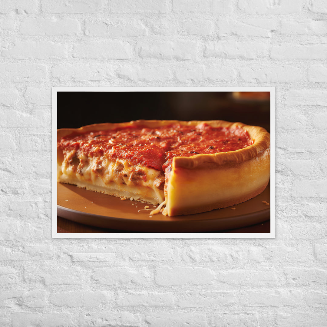 Chicago Deep Dish Pizza Framed poster 🤤 from Yumify.AI