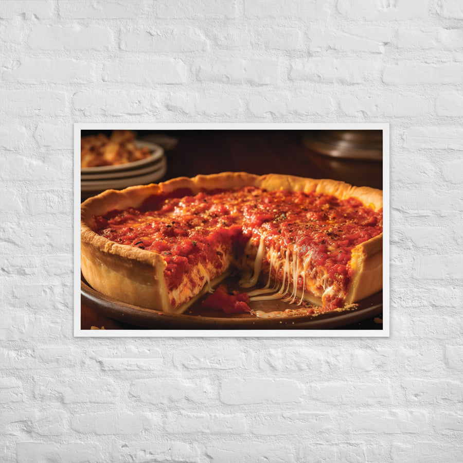 Chicago Deep Dish Pizza Framed poster 🤤 from Yumify.AI