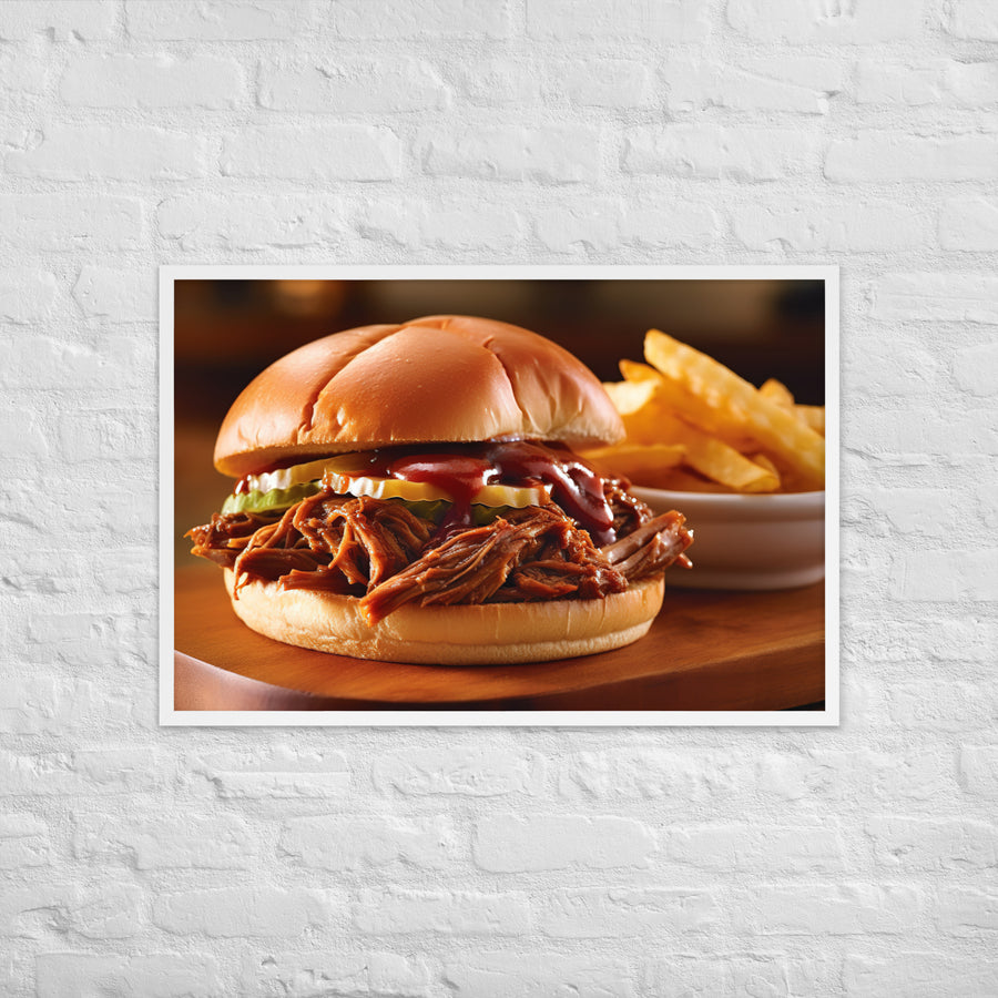 BBQ Pulled Pork Sandwich Framed poster 🤤 from Yumify.AI