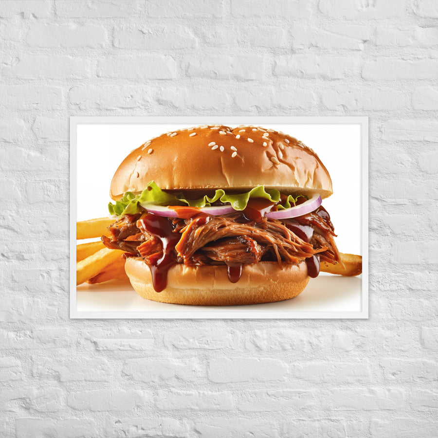 BBQ Pulled Pork Sandwich Framed poster 🤤 from Yumify.AI