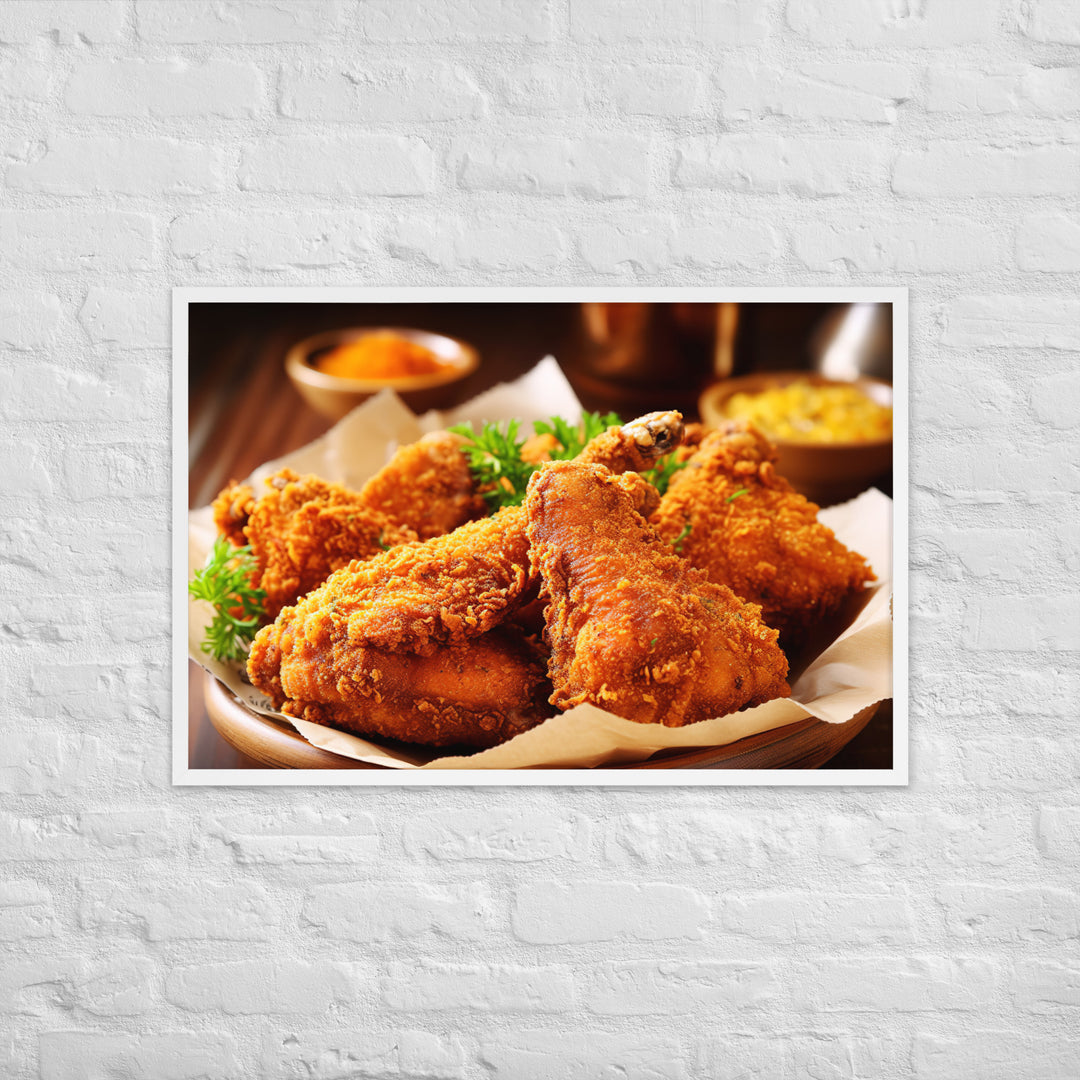 Fried Chicken Framed poster 🤤 from Yumify.AI