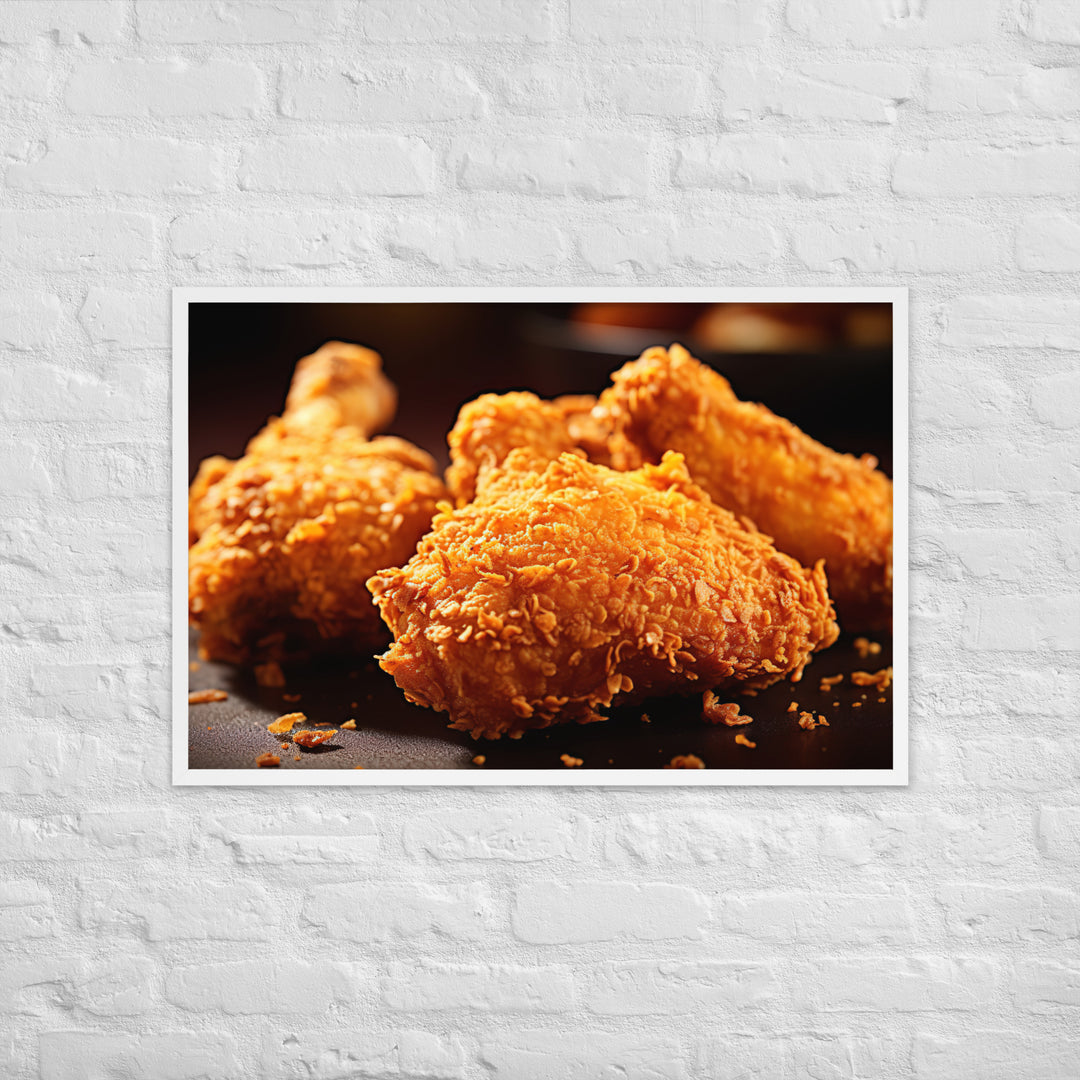 Crispy Fried Chicken Framed poster 🤤 from Yumify.AI