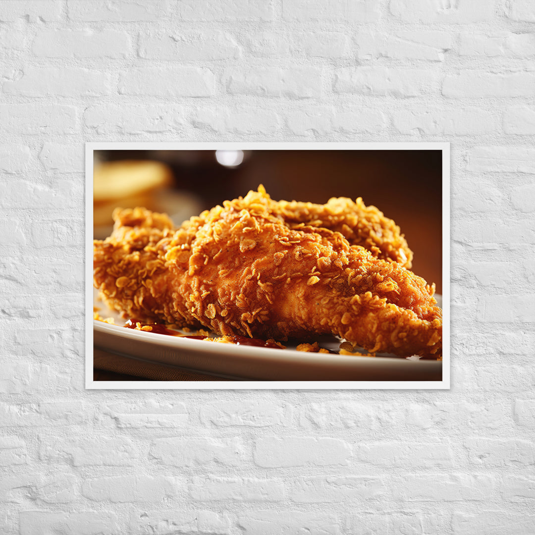 Crispy Fried Chicken Framed poster 🤤 from Yumify.AI