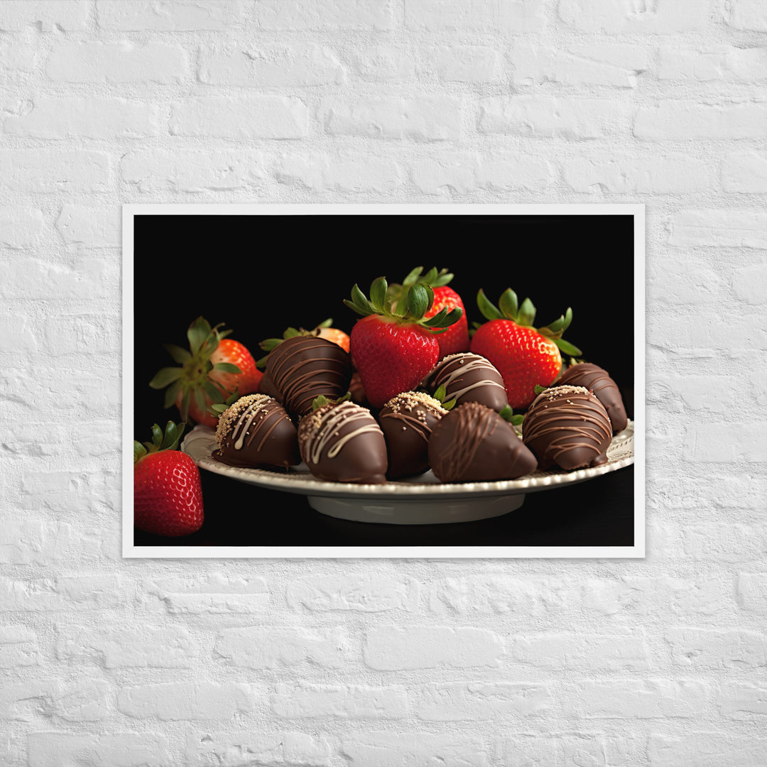 Chocolate covered Strawberries Framed poster 🤤 from Yumify.AI