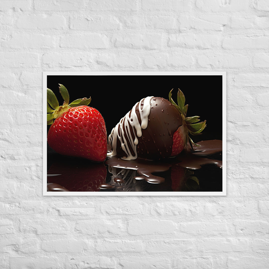 Chocolate covered Strawberries Framed poster 🤤 from Yumify.AI