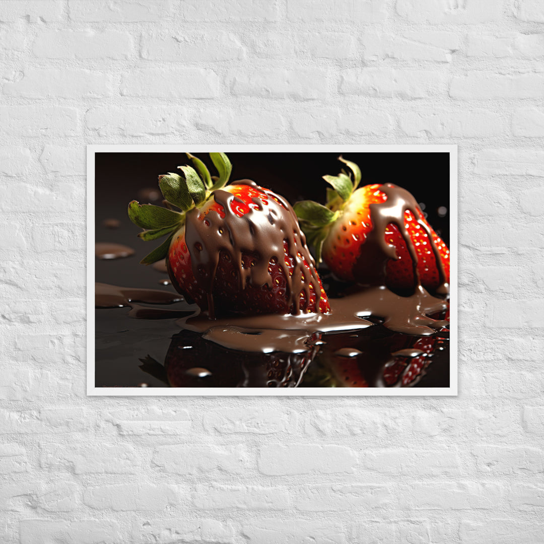 Chocolate covered Strawberries Framed poster 🤤 from Yumify.AI