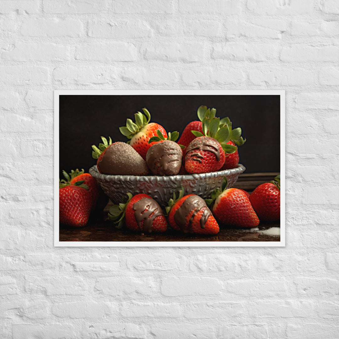 Chocolate covered Strawberries Framed poster 🤤 from Yumify.AI