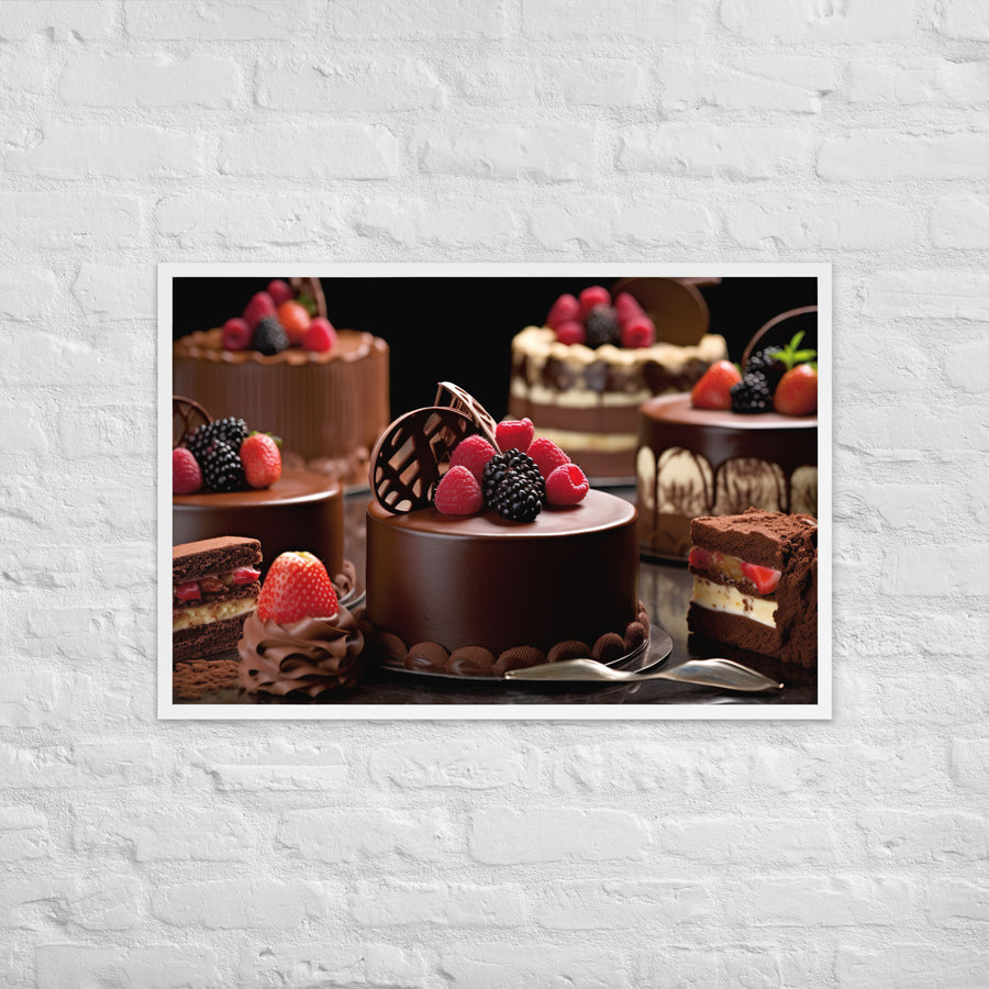 Chocolate Cakes and Desserts Framed poster 🤤 from Yumify.AI