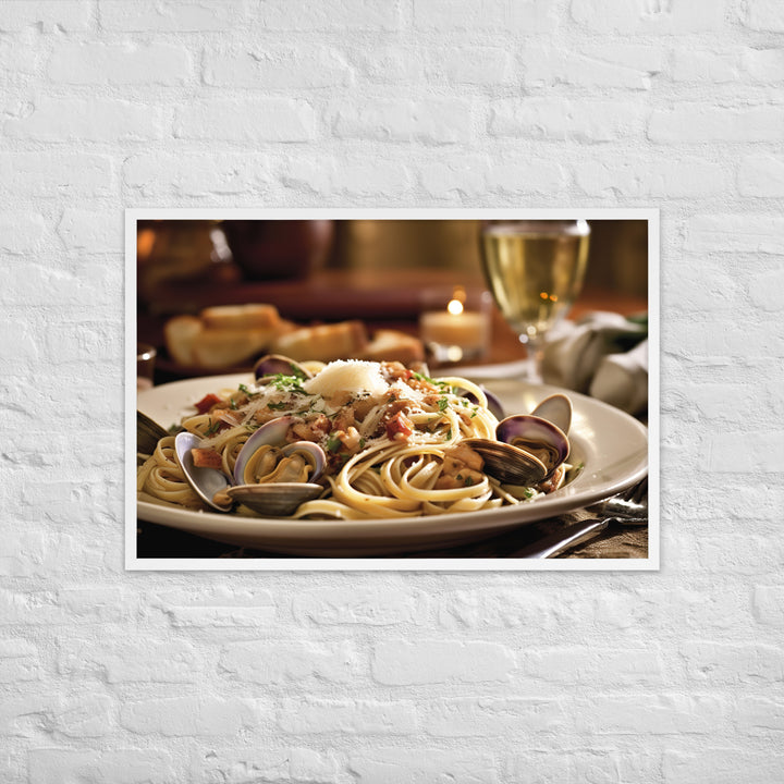 Linguine with Clam Sauce Framed poster 🤤 from Yumify.AI