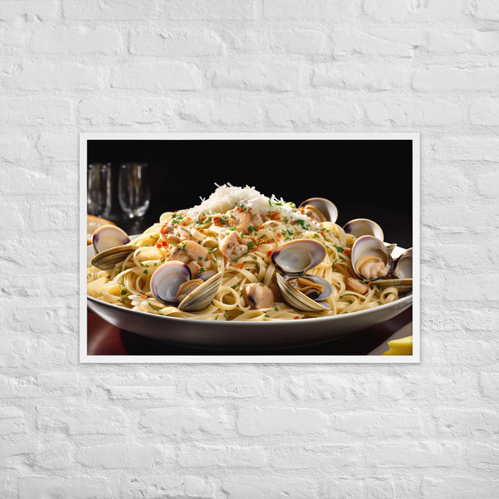 Linguine with Clam Sauce Framed poster 🤤 from Yumify.AI