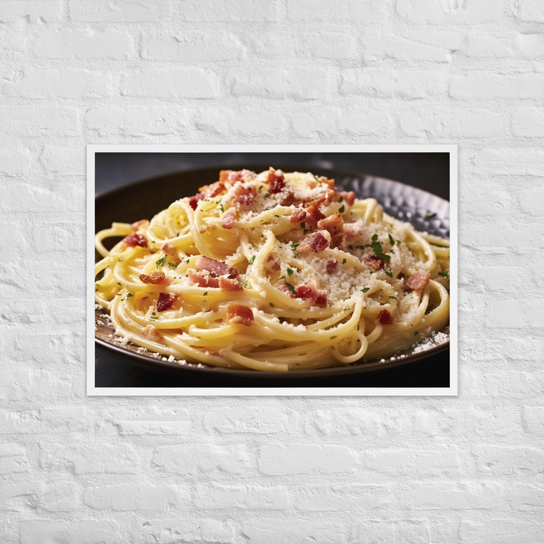 Carbonara Framed poster 🤤 from Yumify.AI