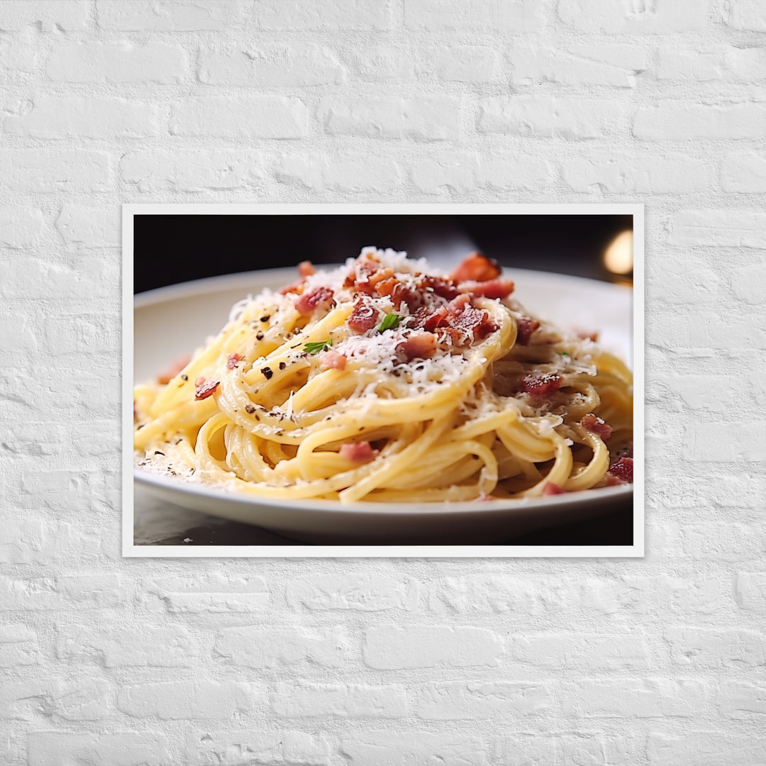 Carbonara Framed poster 🤤 from Yumify.AI