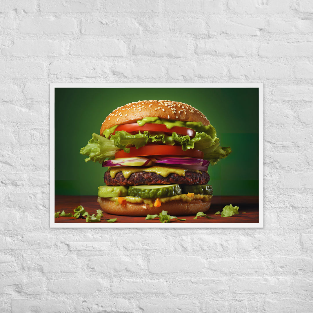 Veggie Burger Framed poster 🤤 from Yumify.AI