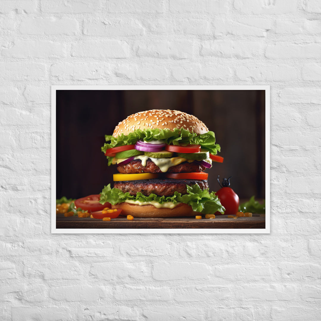 Veggie Burger Framed poster 🤤 from Yumify.AI