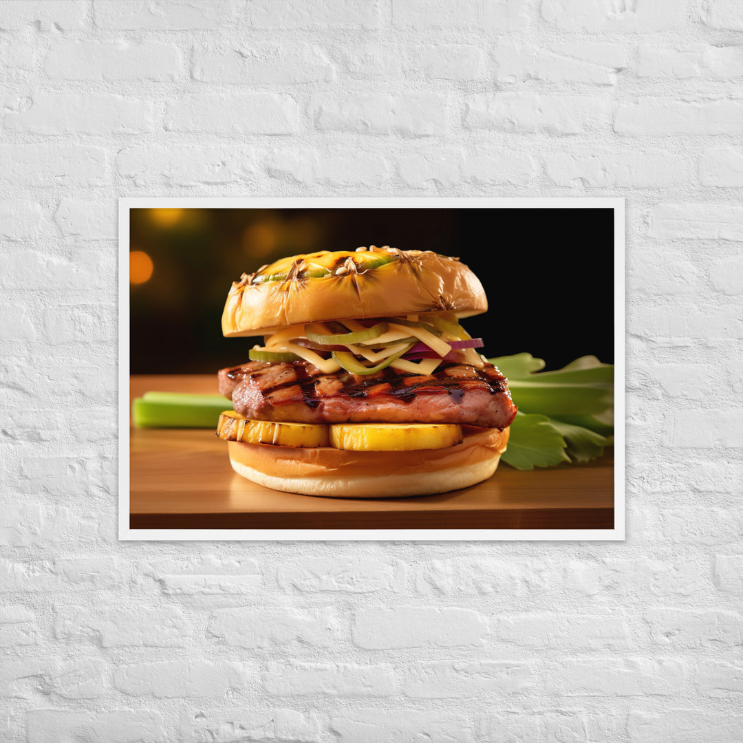 Hawaiian Burger Framed poster 🤤 from Yumify.AI