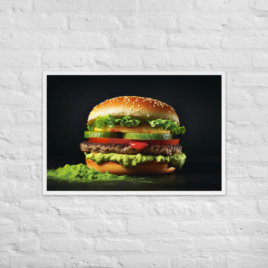 Guacamole Burger Framed poster 🤤 from Yumify.AI