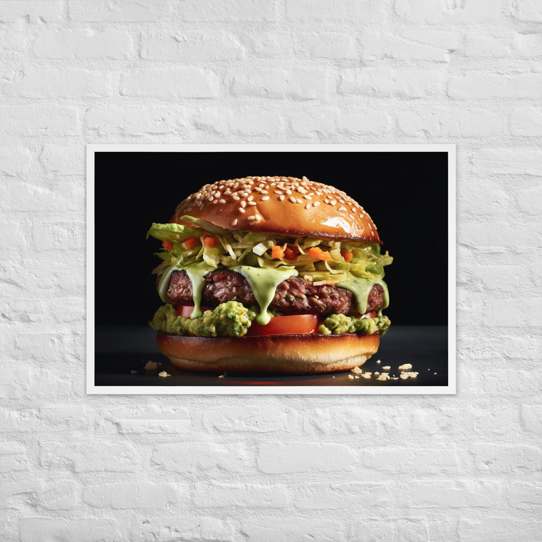 Guacamole Burger Framed poster 🤤 from Yumify.AI