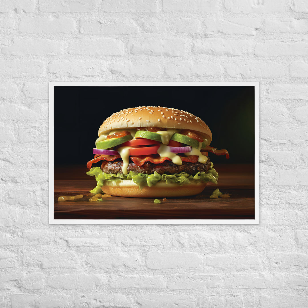 Guacamole Burger Framed poster 🤤 from Yumify.AI