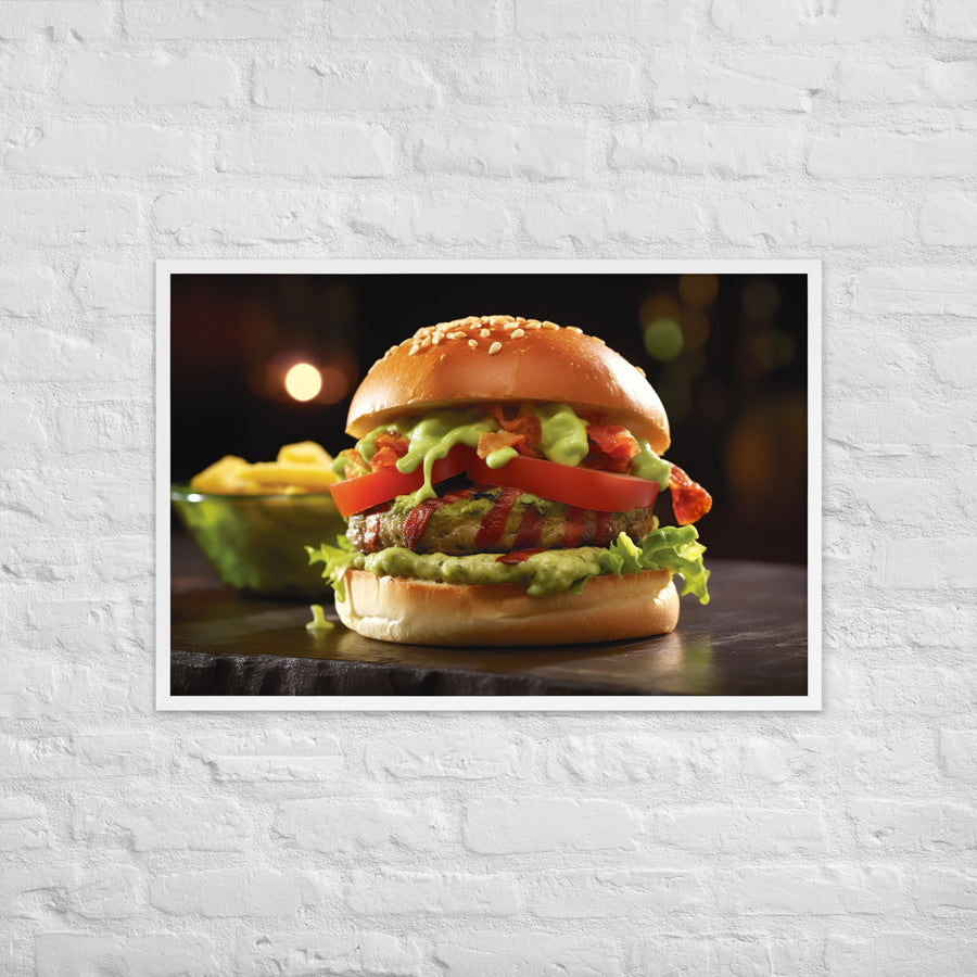 Guacamole Burger Framed poster 🤤 from Yumify.AI