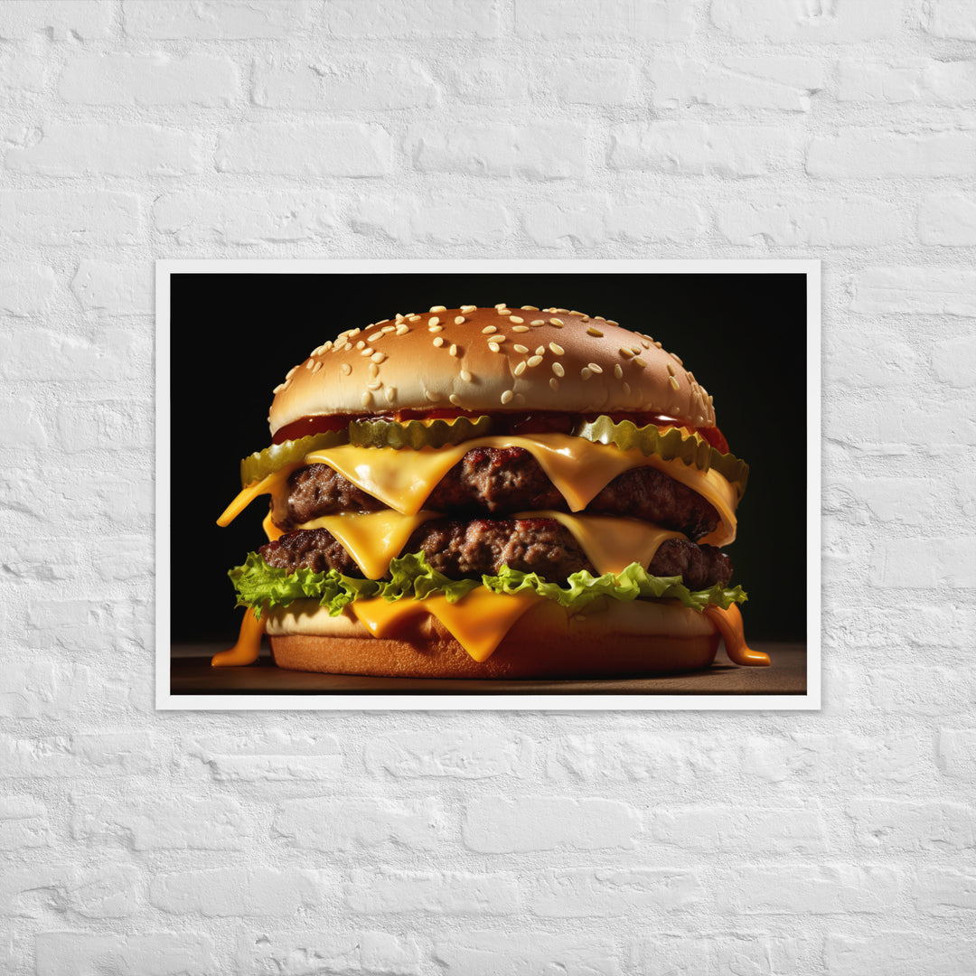 Cheese burger Framed poster 🤤 from Yumify.AI