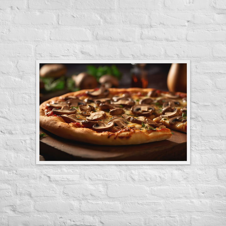 Mushroom Pizza Framed poster 🤤 from Yumify.AI