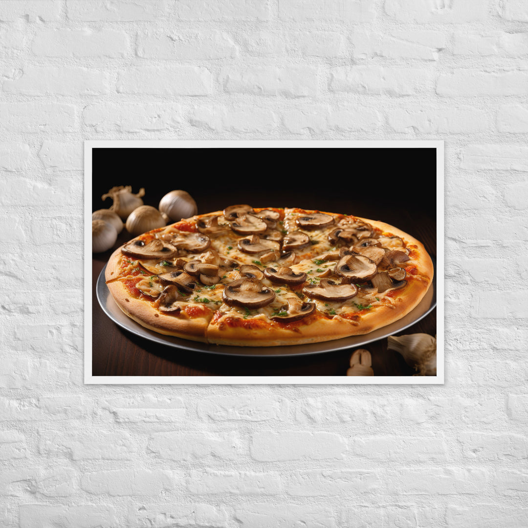 Mushroom Pizza Framed poster 🤤 from Yumify.AI