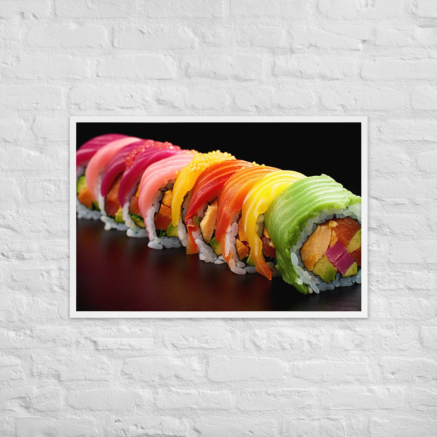 Rainbow Roll Framed poster 🤤 from Yumify.AI