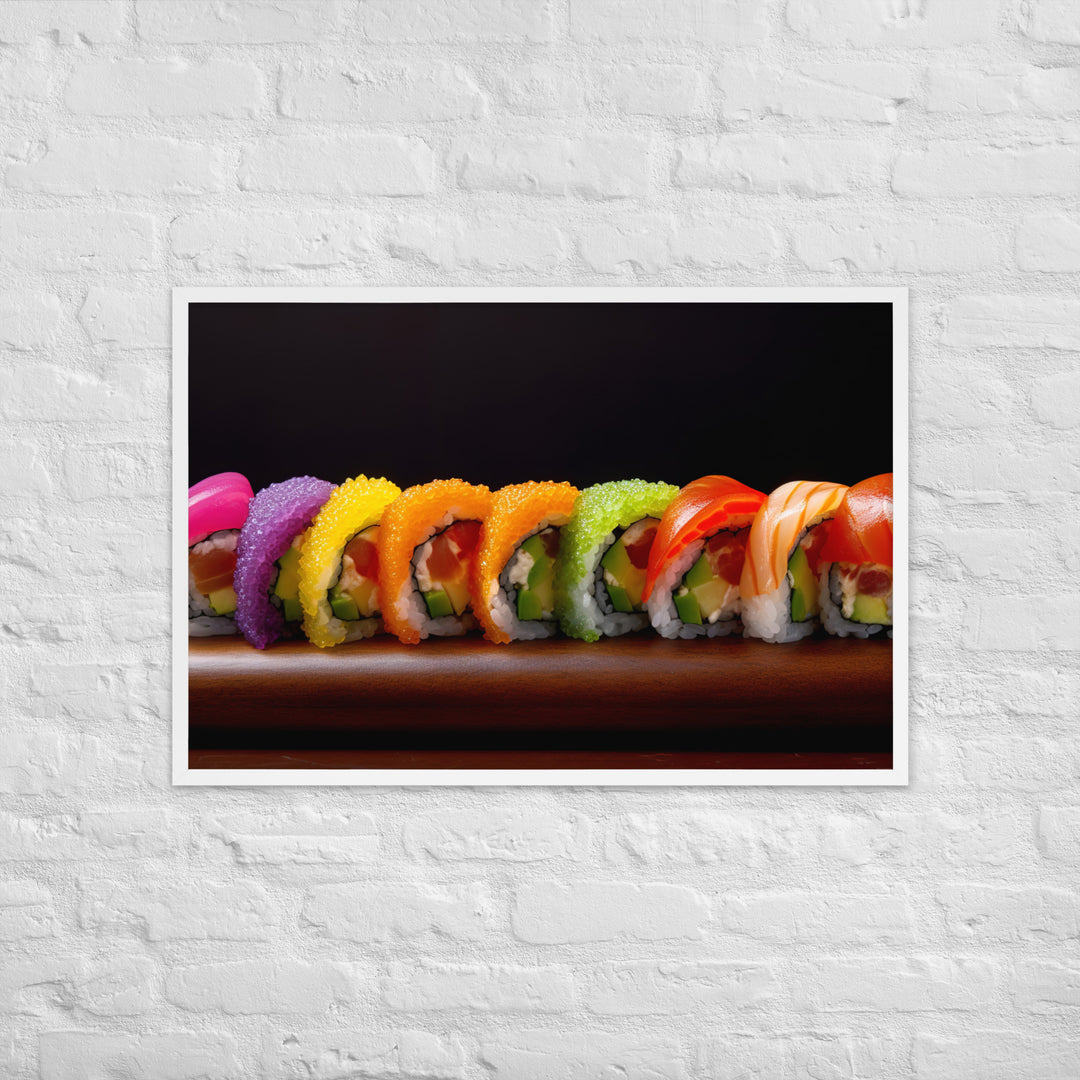 Rainbow Roll Framed poster 🤤 from Yumify.AI