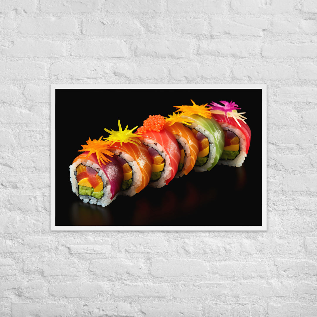 Rainbow Roll Framed poster 🤤 from Yumify.AI