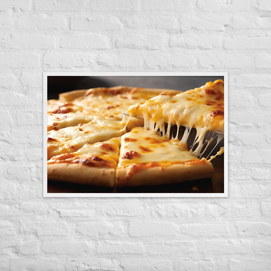 Four Cheese Pizza Framed poster 🤤 from Yumify.AI